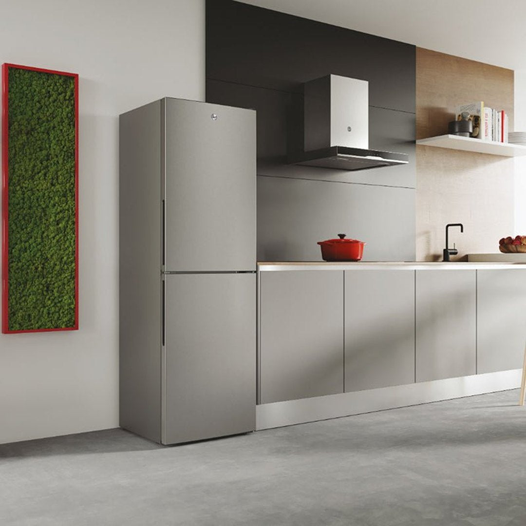 Hoover 252L 50/50 Low Frost Freestanding Fridge Freezer - Metal Back | HVT3CLECKIHS-1 Hoover Fridge Freezer Foys Electrical Cootehill Electrical Foys Electrical Cootehill
