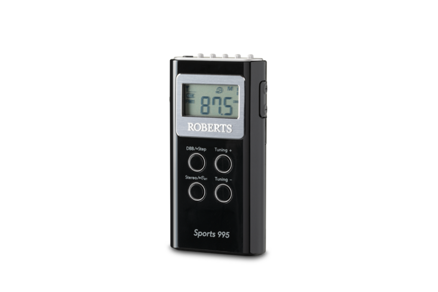 Roberts Sports 995 Two Band Personal Radio, Black SPORTS995BK