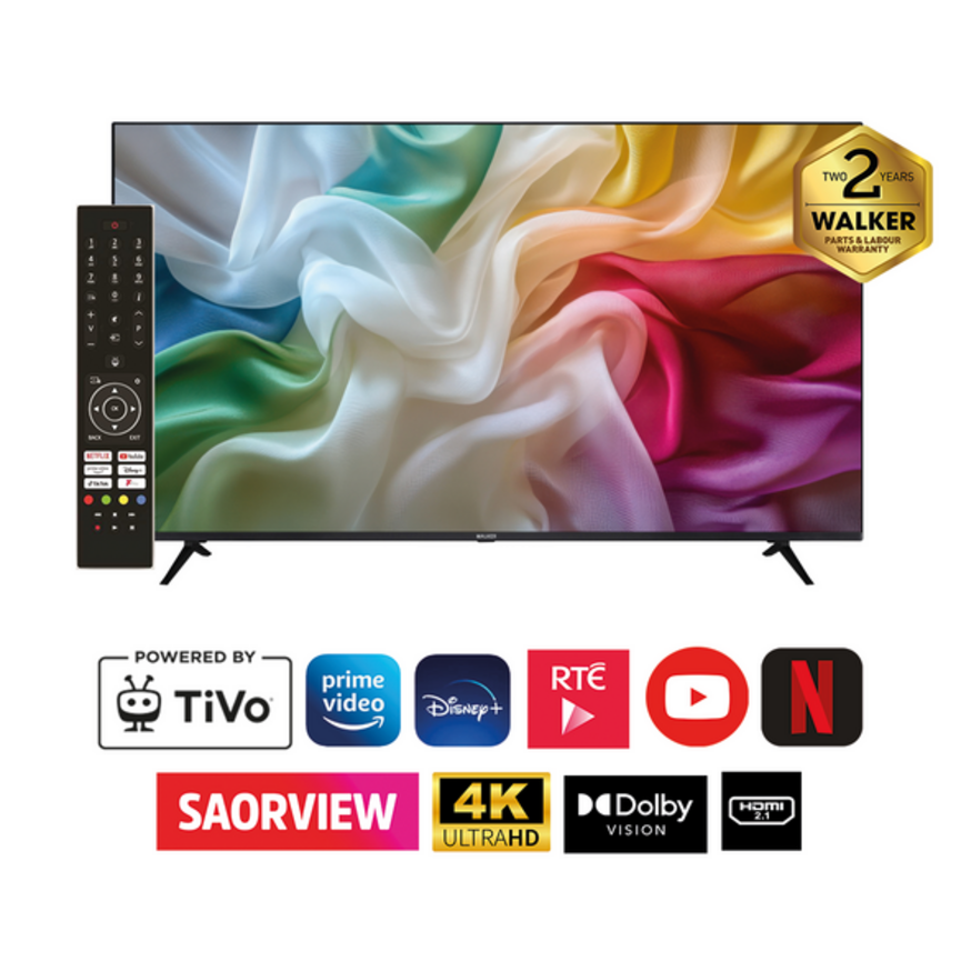 Walker 65 Inch 4K Ultra HD TiVo Smart TV Black | WP4K65261