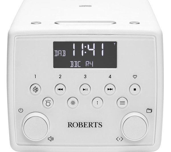 Roberts Sound 49 DAB+/FM CD Clock Radio - White | SOUND49W