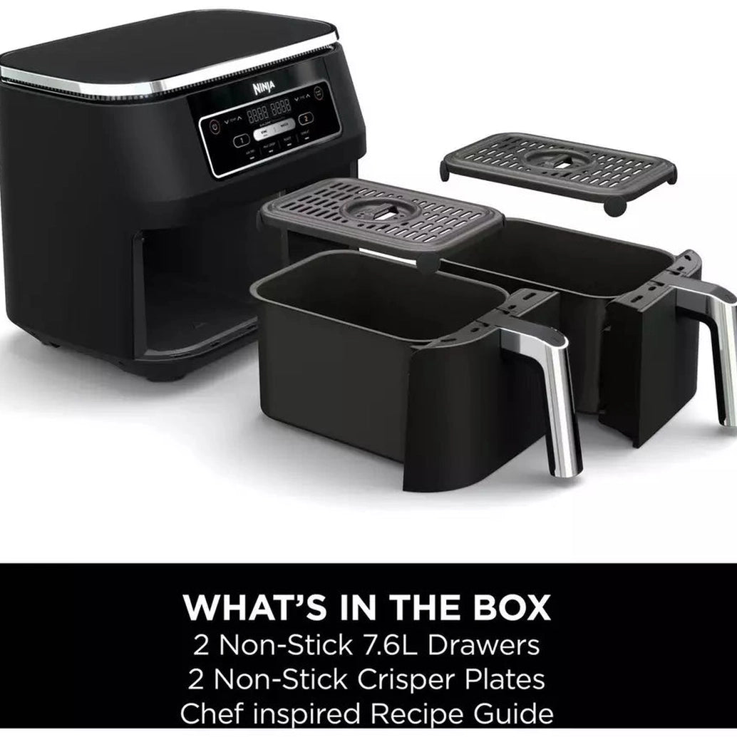 Ninja Foodi 4-in-1 Dual Zone Air Fryer 7.6L Black | AF200UK