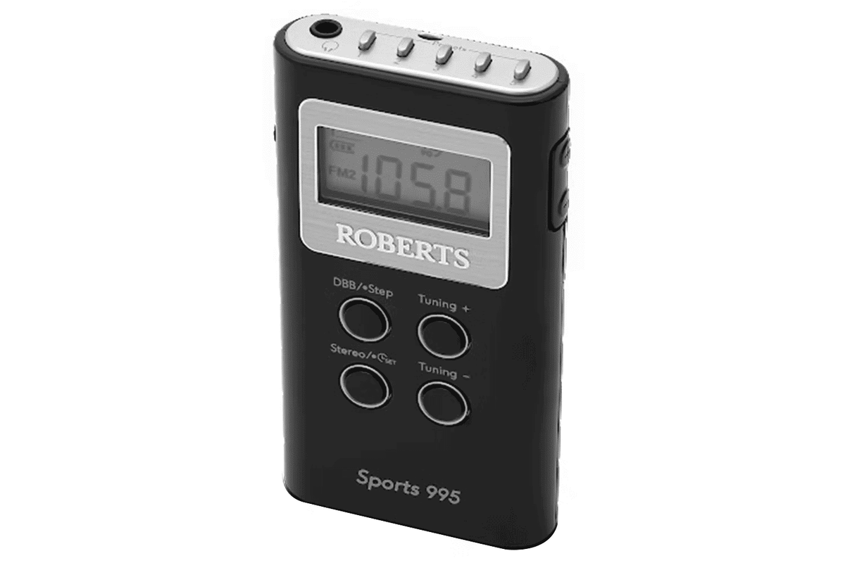 Roberts Sports 995 Two Band Personal Radio, Black SPORTS995BK
